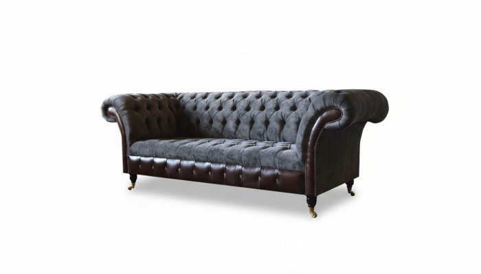 Chesterfield 3-zits woonkamerbank bank bekleding zitting textiel stof