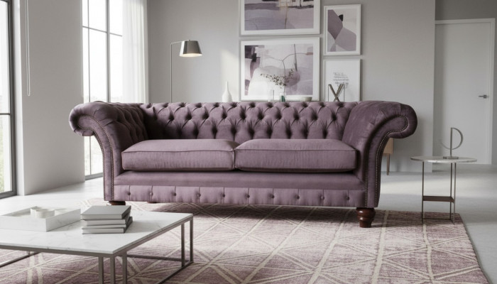 Chesterfield bank Bekleding Klassiek leer Stof 3-zits Bank Driepersoons