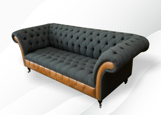 Stofbank Woonlandschap 3-zits designbank Banken Banken Grijze Chesterfield