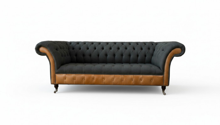 Stofbank Woonlandschap 3-zits designbank Banken Banken Grijze Chesterfield