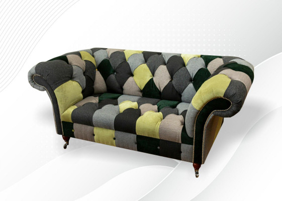 Chesterfield bank bank bekleding bankstellen klassieke 2-zits leer textiel kleurrijk