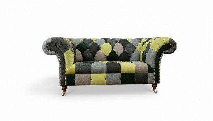 Chesterfield bank bank bekleding bankstellen klassieke 2-zits leer textiel kleurrijk