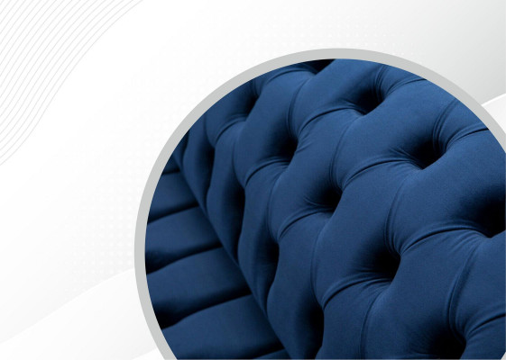 Ontwerp Sofa 4-zitsbank Stoffen Bekleding Blauw Klassieke Bankstellen Chesterfield Nieuw