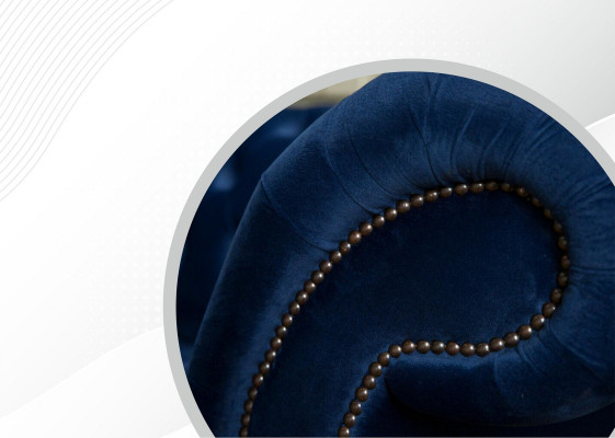 Ontwerp Sofa 4-zitsbank Stoffen Bekleding Blauw Klassieke Bankstellen Chesterfield Nieuw