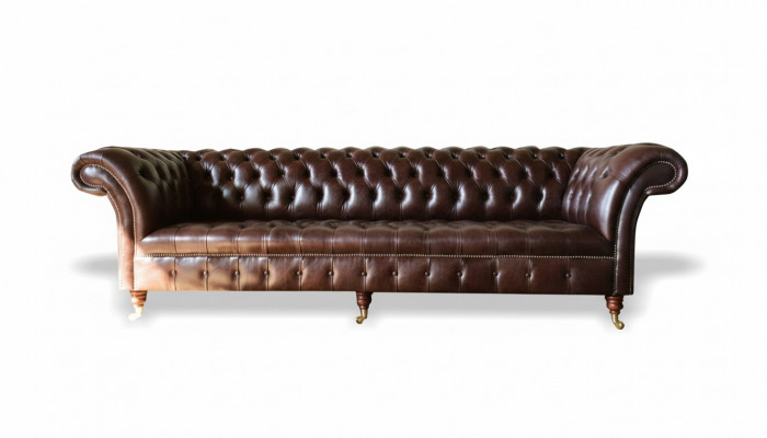 Sofa Chesterfield gestoffeerd ontwerp XXL luxe bank 4-zits lederen banken bank