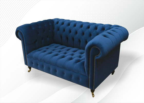 Klassieke Textielbank - Fluwelen Chesterfield Stof Sofa 2-Zits Nieuw jvmoebel ®