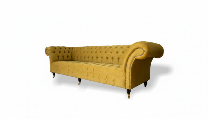 xxl Chesterfield Grote Bank Sofa Bekleding Set 4 Zitplaatsen Textiel Banken Nieuw