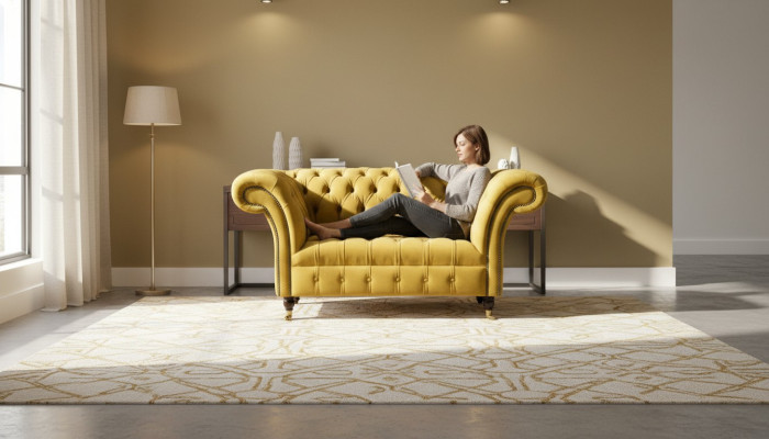 Klassieke Chesterfield Fauteuil Bank Sofa Bekleding Zit Lounge Relax Club Stof