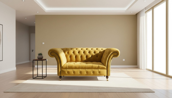Klassieke Chesterfield Fauteuil Bank Sofa Bekleding Zit Lounge Relax Club Stof