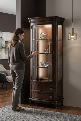 Klassieke vitrinekast commodes vitrines vitrinekast kast glazen kast boeken Nieuw