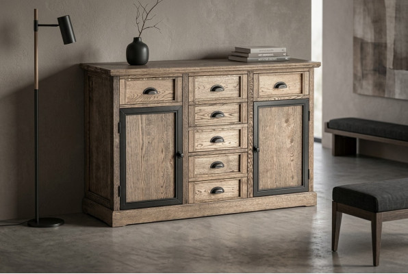 Console bruin houten tafel met lade plank bijzettafel dressoir meubels