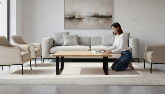 Ontwerper salontafel glazen tafel bank bestel tafels bruin hout loft meubels