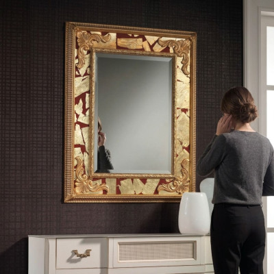 Klassieke designer spiegel muurspiegel barok rococo 93x153cm houten frame nieuw