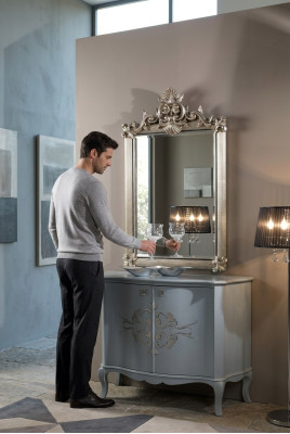 Ontwerper Modern Grote Spiegel Wandspiegel echt Houten Frame Hangspiegel Luxe Meubels