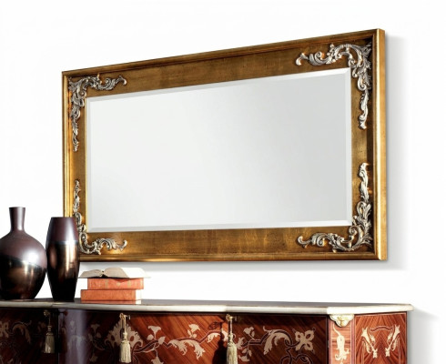 Ontwerper Moderne Grote Spiegel Wandspiegel Echt Houten Frame Hangspiegel Klassiek Nieuw