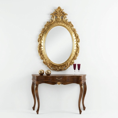 Klassieke designer luxe spiegel wandspiegel barok rococo 88x133cm houten frame nieuw