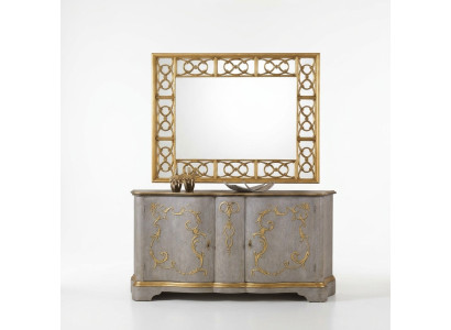 Klassieke designer spiegel wandspiegel barok rococo 150x114cm houten frame