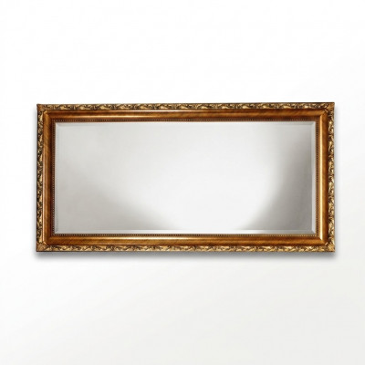 Spiegel Echt hout Handgemaakte houten lijst Wandspiegel Houten frame 181x91 Barok