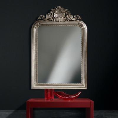 Klassieke designspiegel wandspiegel barok rococo luxe meubelen houten frame zilver