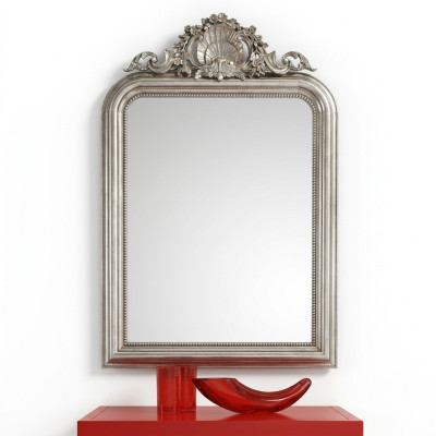 Klassieke designspiegel wandspiegel barok rococo luxe meubelen houten frame zilver