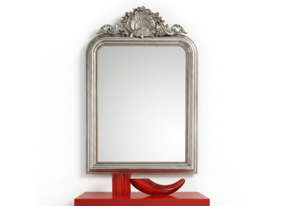 Klassieke designspiegel wandspiegel barok rococo luxe meubelen houten frame zilver