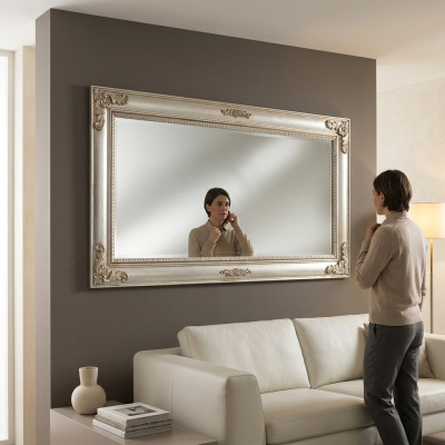 Wandspiegel Antiker Spiegel Barock Antik Holz 187x97 Hängespiegel Möbel Rahmen  Wandspiegel Antieke Spiegel Barok Antiek Hout 187x97 Ophangspiegel Meubels Frame