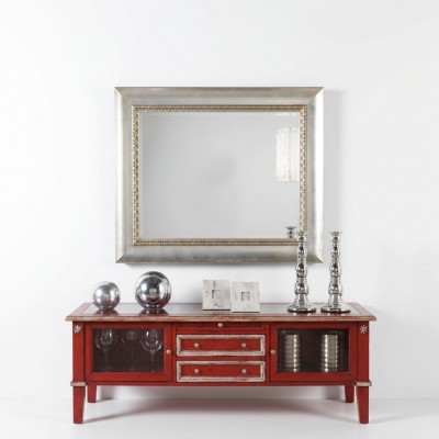 Klassieke wandspiegel met houten frame luxueuze spiegel zilveren hangend glas frame wand