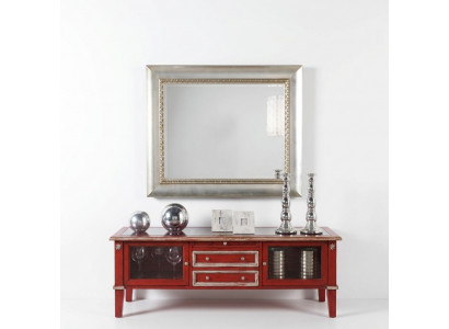 Klassieke wandspiegel met houten frame luxueuze spiegel zilveren hangend glas frame wand