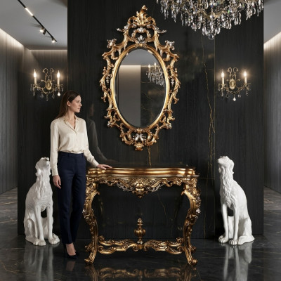 Ontwerp consoles tafel dressoir met spiegel luxe meubelset console 2-delig.