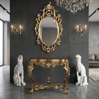 Ontwerp consoles tafel dressoir met spiegel luxe meubelset console 2-delig.