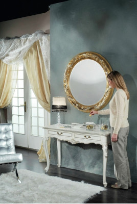 Ronde wandspiegel spiegel badgang ontwerp salon medusa antieke stijl glas rond nieuw