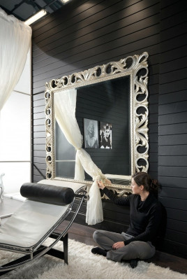 Spiegel Houten lijst Wandspiegel Klassieke designer spiegel 192x112 Hout xxl groot