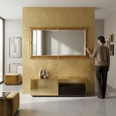 Wandspiegel Houten frame Spiegel Frame Ontwerp Rokoko Barok Woonkamer Meubels Nieuw