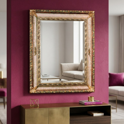 Klassieke wandspiegel met houten frame spiegelmeubels 94x184 ontwerp barok rococo nieuw