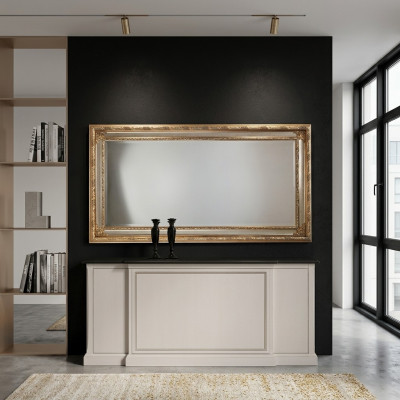 Klassieke wandspiegel houten frame spiegel meubilair 94x184 glazen frame wandmeubel