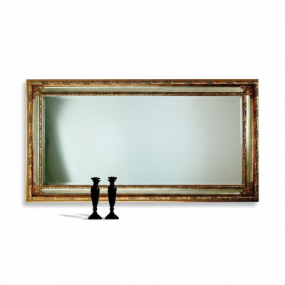 Klassieke wandspiegel houten frame spiegel meubilair 94x184 glazen frame wandmeubel