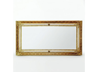 Klassieke wandspiegel houten lijst spiegel meubelen goud 104x194 glas lijst wand