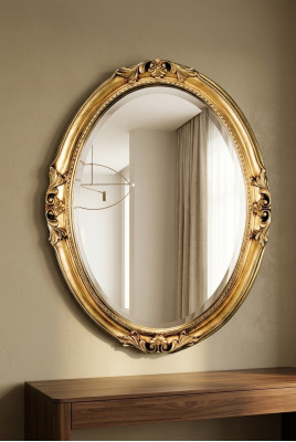Ontwerp Spiegel Muurdecoratie Wandspiegel Decoratie 73x94 Barok Rococo Houten Frame