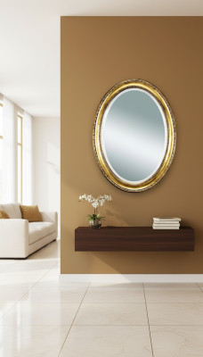 Medusa Ovale Spiegel Bad Ontwerp Ronde Wandspiegel Ronde Barok Rococo Houten Frame