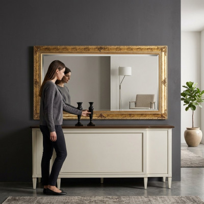 Klassieke ontwerp spiegel wandspiegel Retro Barok Rococo Gouden houten frame