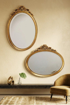 Klassieke design spiegel wandspiegel Ovaal 67x77cm hangspiegel Barok Rococo