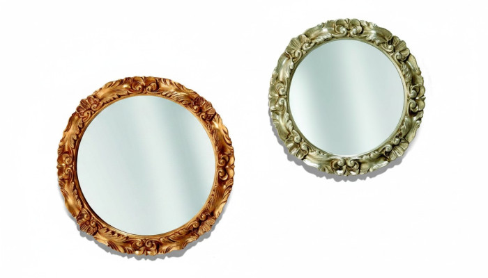 Klassieke wandspiegel houten frame spiegel meubels rond 65cm glas ontwerp ronde nieuw