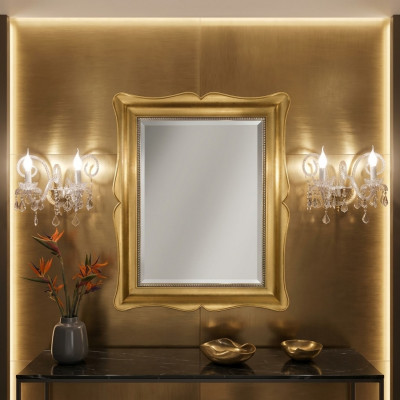 Spiegel Meubels Barok Klassieke Wandspiegel Hout 85x105 Glas Frame Muur Goud