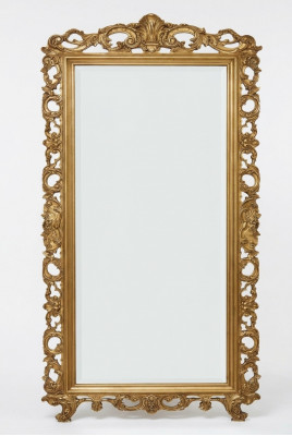Klassieke grote spiegel wandspiegel luxe hangspiegel hout goud garderobe SP6480