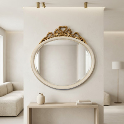 Flurspiegel Spiegel Wandspiegel Bad Rund Holz Wand Dekoration Spieglein Barock  Gangspiegel Spiegel Wandspiegel Bad Rond Hout Muurdecoratie Spiegel Barok