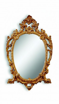 Klassieke Grote Spiegel Wandspiegel Hangspiegel Hout Goud Kapstok 64x104cm