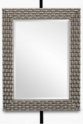 Klassieke wandspiegel houten spiegel meubels barok glazen frame wand zilver 82x108