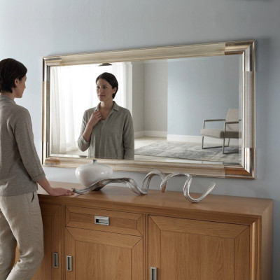 Ontwerperspiegel Dressoir Barokspiegel Woonkamerrek Luxe spiegel Zilver