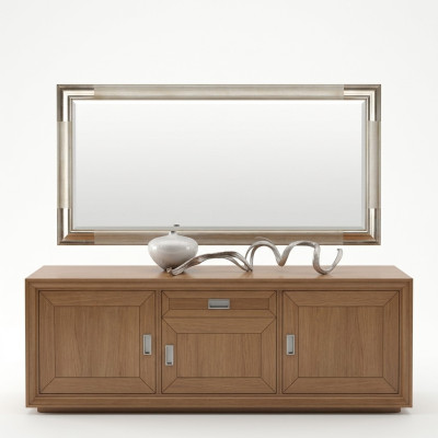 Ontwerperspiegel Dressoir Barokspiegel Woonkamerrek Luxe spiegel Zilver