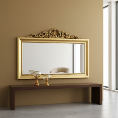 Spiegel Wandspiegel Rechteckig Flurspiegel Holz Wand Dekoration Spieglein Barock   Spiegel Wandspiegel Rechthoekig Halspiegel Hout Wanddecoratie Spiegeltje Barok